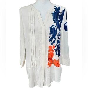 Maeve Anthropologie Ivory Floral Blouse